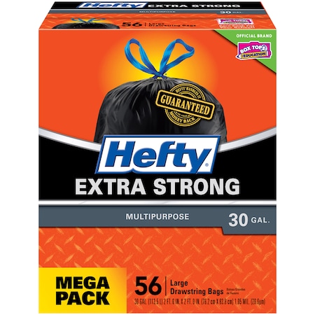 Hefty Hefty CinchSak 30 gal No Scent Scent Trash Bags Drawstring 56 pk 1.05 mil E85656